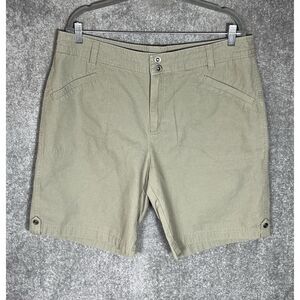 Gander Mountain Bermuda Shorts Womens Size 16 Green Cotton Pockets High Rise